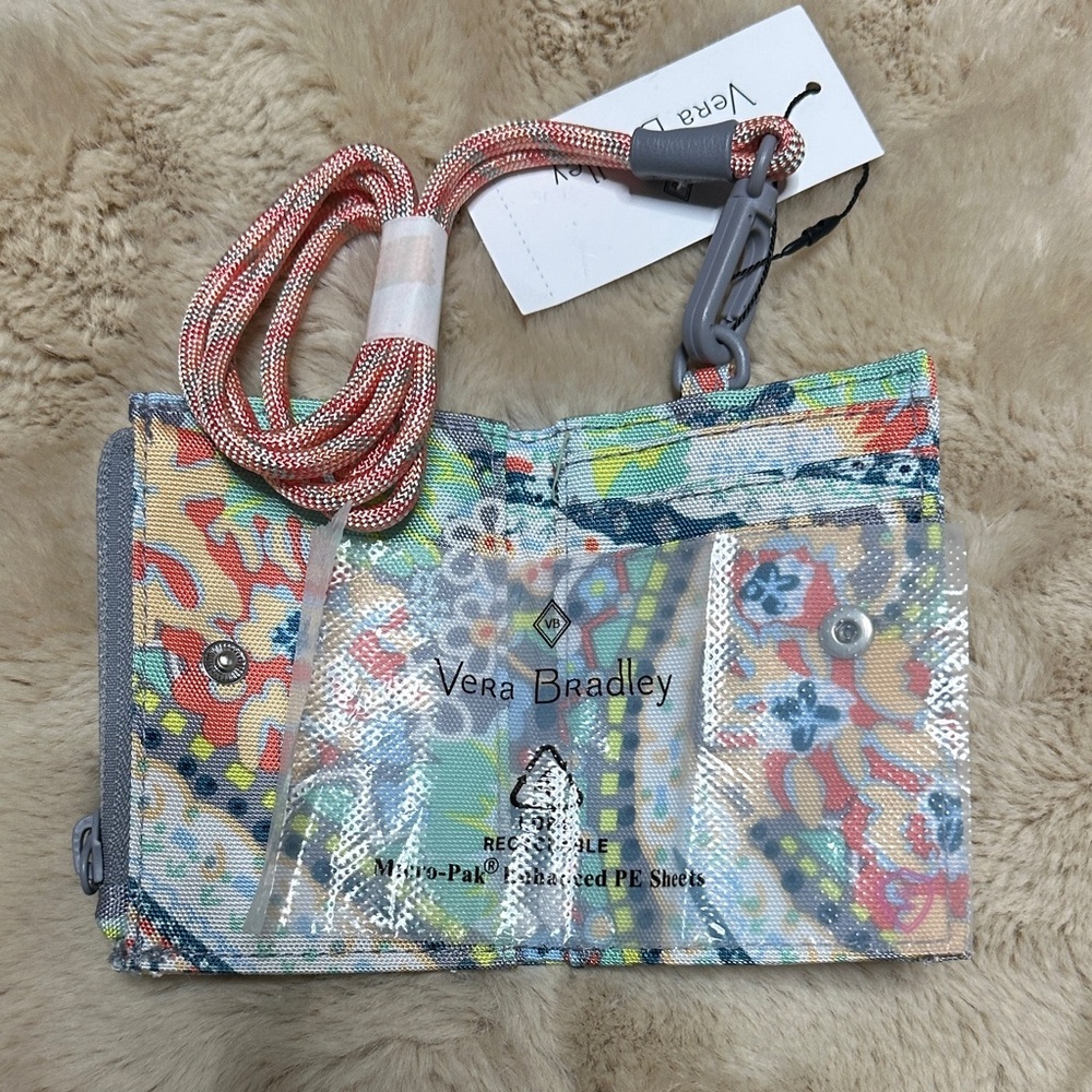 NEW Vera Bradley ReActive RFID Lanyard Card Case 27731-12543 Citrus Paisley - Picture 3 of 8